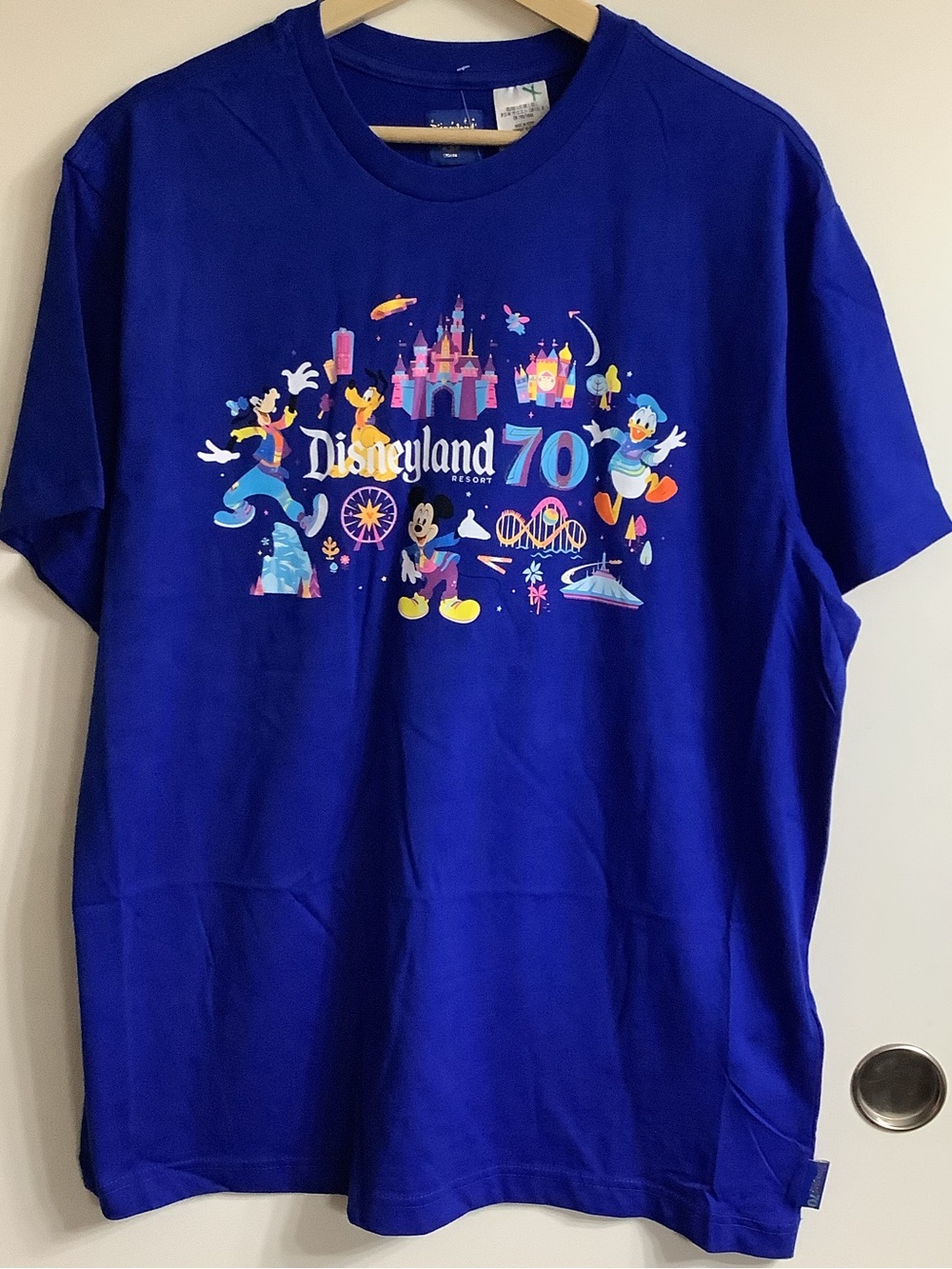 NWT Disneyland Resort 70th Anniversary Graphic Tee Blue